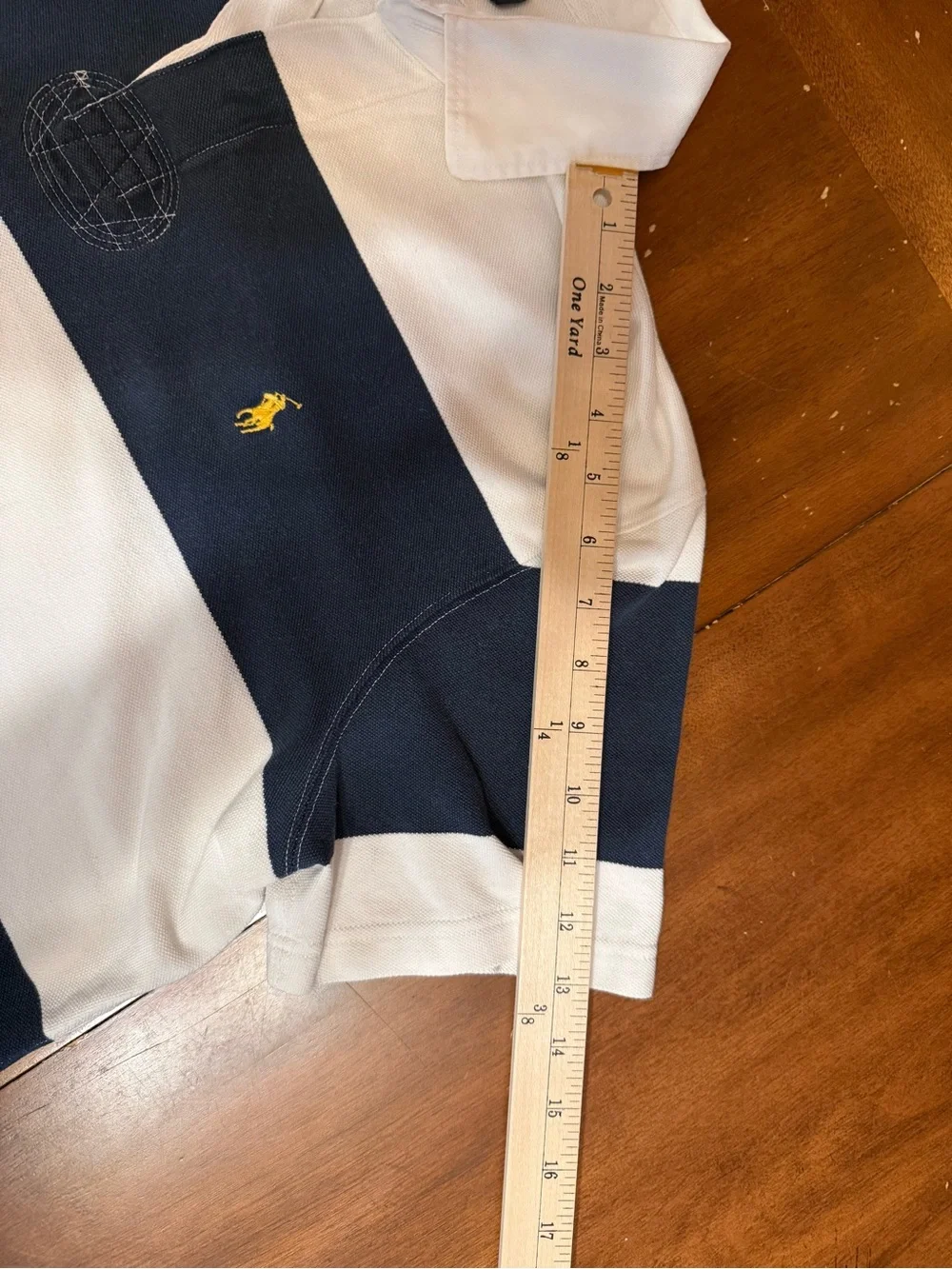 Polo Ralph Lauren Rugby Polo Shirt Men’s XL Custom Fit Navy White Stripe